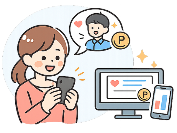 日々の感謝を可視化するイラスト